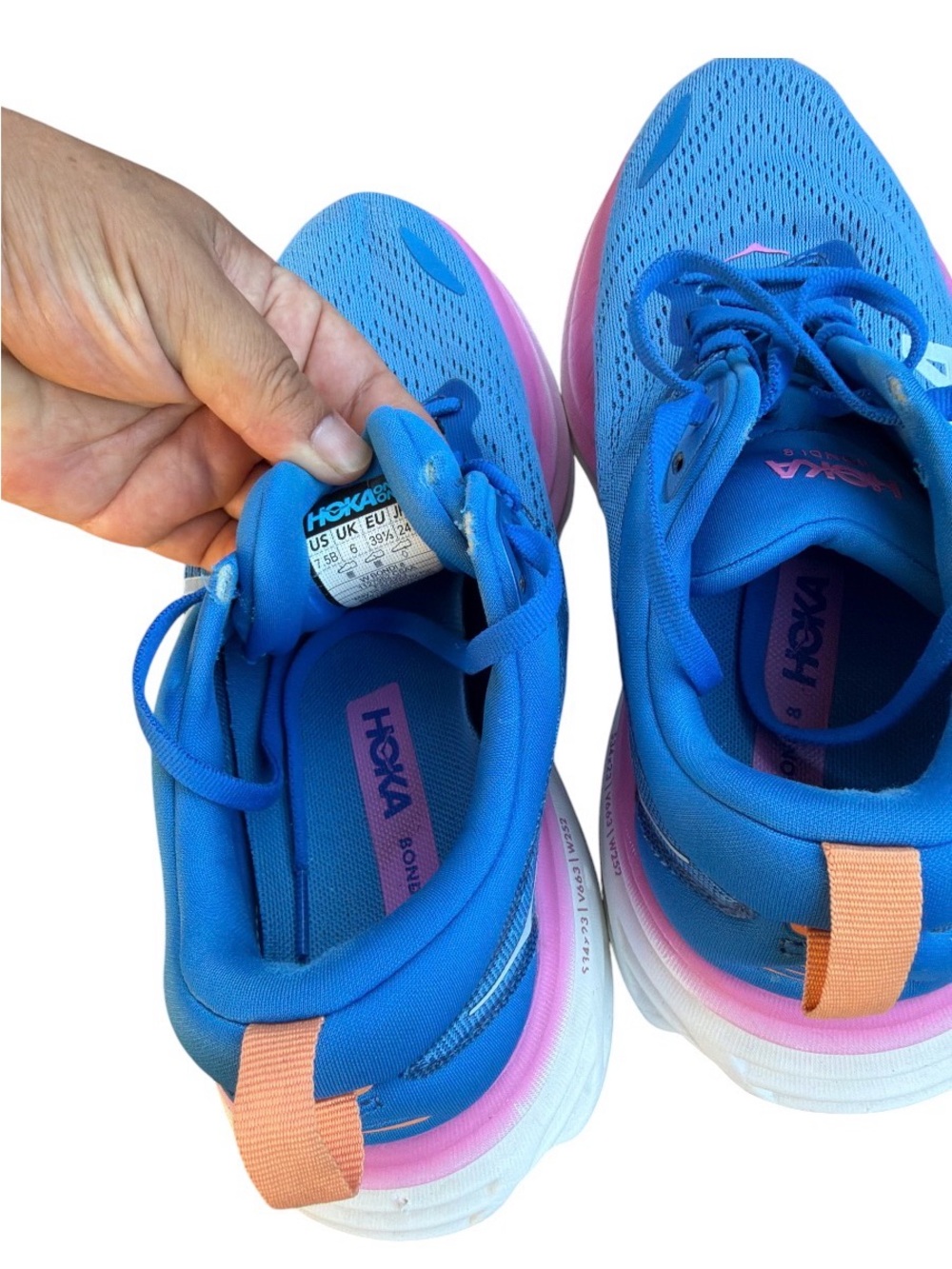 Hoka Women's Blue Running Shoes with Pink Accent - Picture 4 of 6